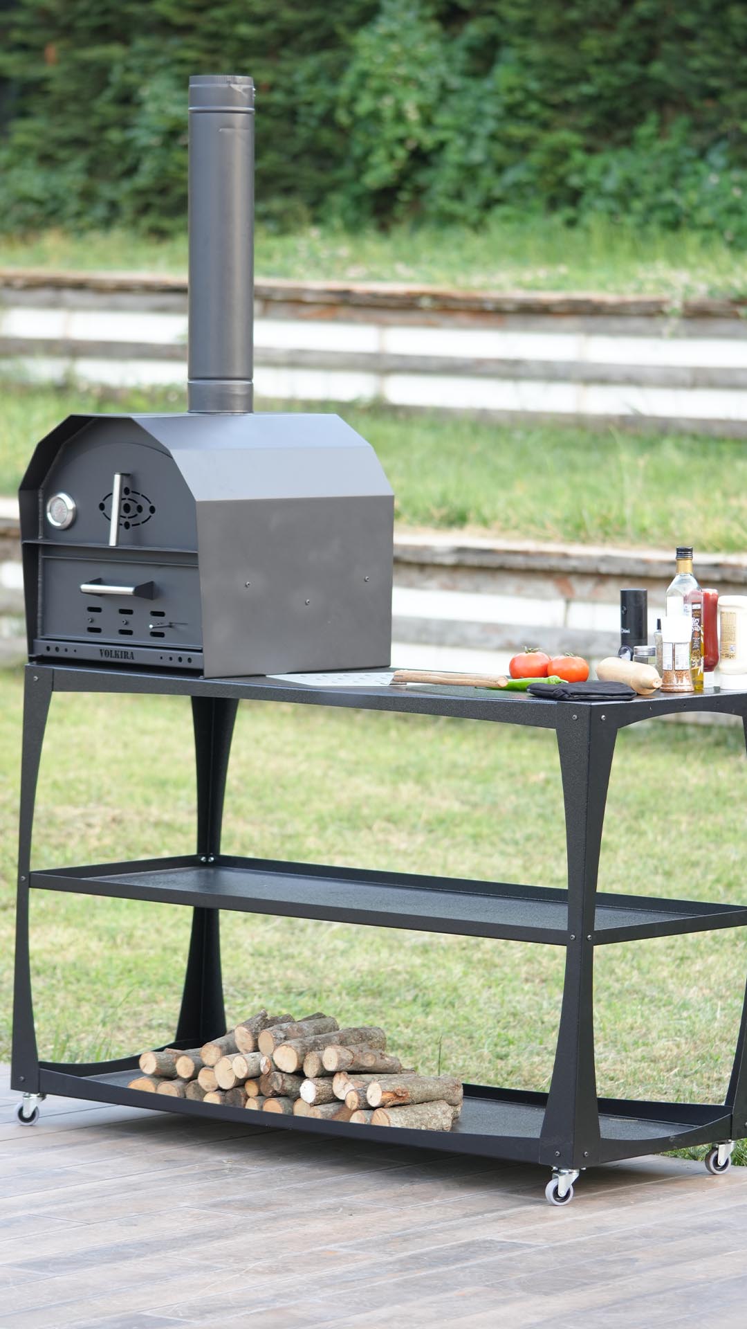 Çelik Pizza Fırın Ve Barbekü Mangal Büyük Masa İle - Volkira (12)