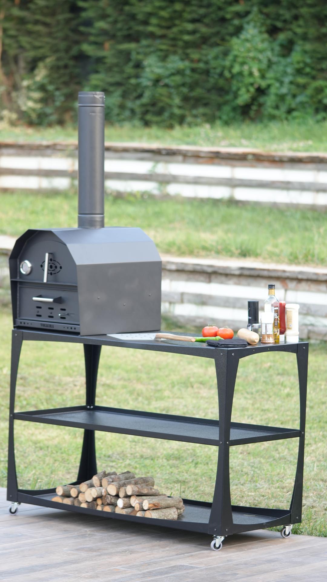 Çelik Pizza Fırın Ve Barbekü Mangal Büyük Masa İle - Volkira (22)
